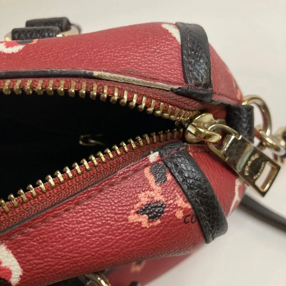 Womens Coach Bramble Rose MIni‎ Bennett Leather Satchel 9.5 x 6.5 x 4.5